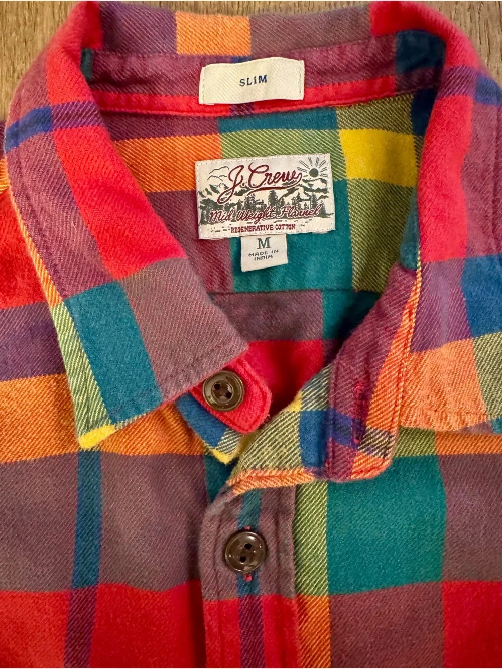 J.Crew Midweight Flannel Workshirt in Debbie Red Green Plaid